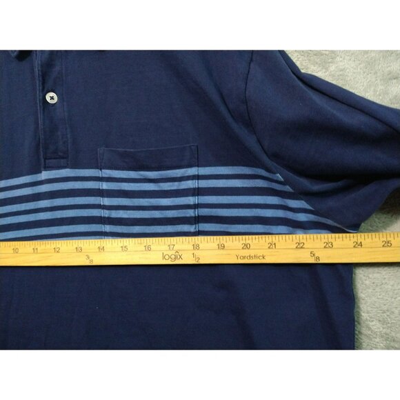 Vineyard Vines Shirt Mens Large Blue Polo Long Sleeve Cotton Pocket - Picture 4 of 7